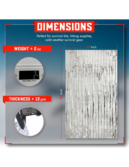 Manta de Emergencia Mart Cobra 4-Pack Mylar Térmicas 213x132cm