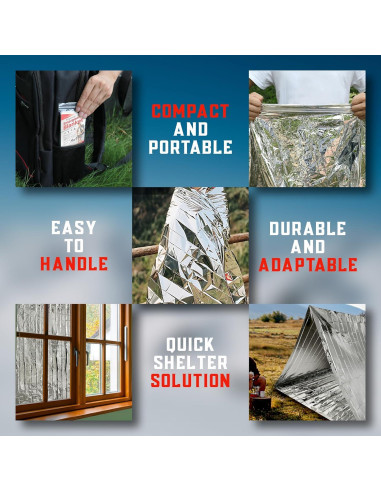 Manta de Emergencia Mart Cobra 4-Pack Mylar Térmicas 213x132cm