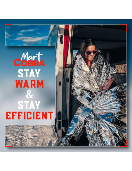 Manta de Emergencia Mart Cobra 4-Pack Mylar Térmicas 213x132cm