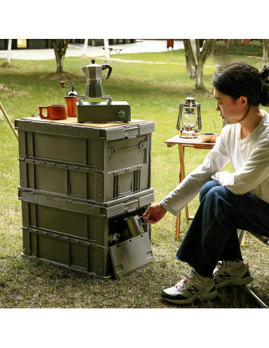 Caja de Almacenamiento Plegable SHIMOYAMA 75L Verde Celadón