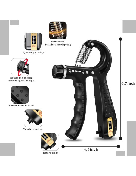 Kit de Entrenadores de Fuerza de Mano ZKFKJXOXO - 5 Piezas