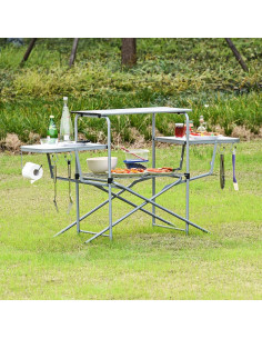 Mesa de Parrilla Plegable Giantex 66 cm Aluminio Camping 2