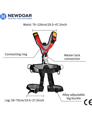 Arnés de Escalada NewDoar CE Ajustable 75-120 cm 22KN