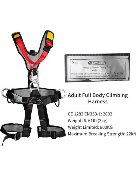 Arnés de Escalada NewDoar CE Ajustable 75-120 cm 22KN