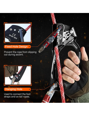 Ascensor de Mano AOKWIT Aluminio Ergonómico 19 cm para Escalada