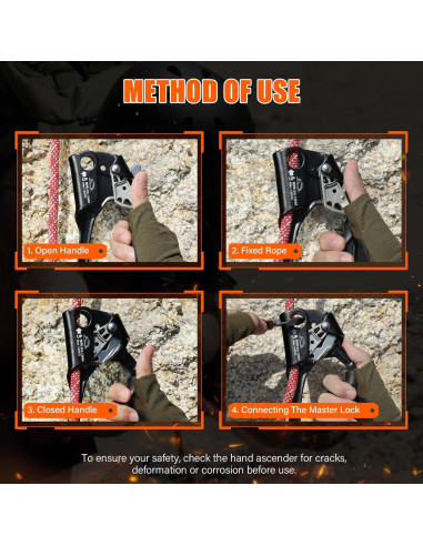 Ascensor de Mano AOKWIT Aluminio Ergonómico 19 cm para Escalada