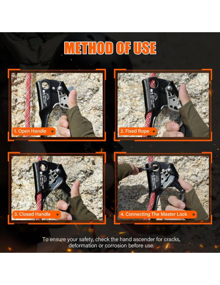 Ascensor de Mano AOKWIT Aluminio Ergonómico 19 cm para Escalada