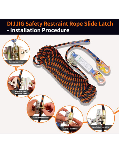 Arnés de Seguridad DIJJIG 150 pies con Absorbedor de Choque