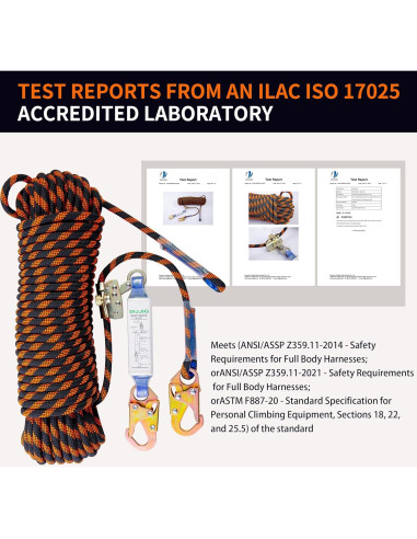 Arnés de Seguridad DIJJIG 150 pies con Absorbedor de Choque