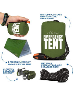 Tienda de Supervivencia CloudTen para 2 Personas - Ligera y Portátil 2