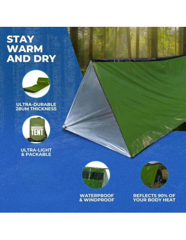 Tienda de Supervivencia CloudTen para 2 Personas - Ligera y Portátil