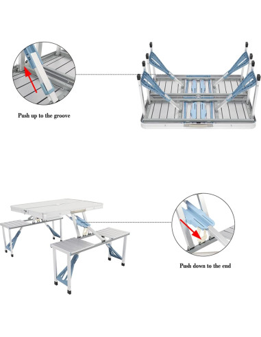 Mesa de Picnic Plegable Outvita Azul para 4 Personas