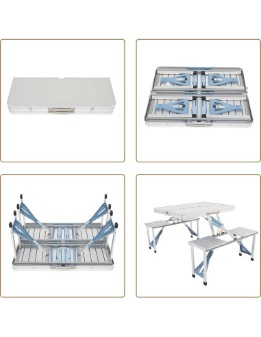 Mesa de Picnic Plegable Outvita Azul para 4 Personas