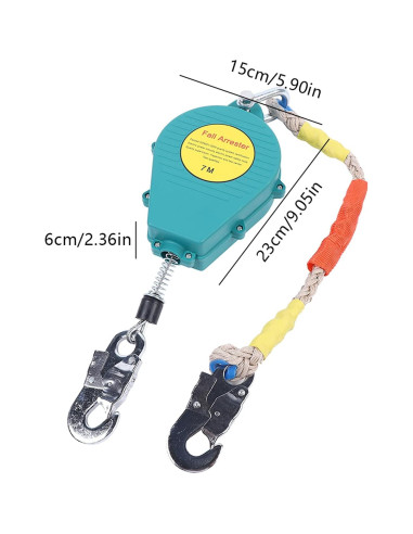 Línea de vida retráctil SanBouSi 7 m 150 kg con gancho
