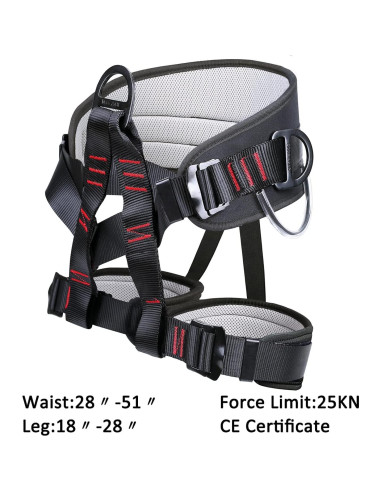 Arnés de Escalada Techouter Ajustable 300KG Cuerpo Medio