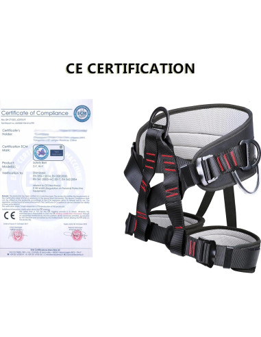 Arnés de Escalada Techouter Ajustable 300KG Cuerpo Medio