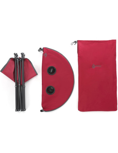 Mesa Plegable Circular ARROWHEAD 71cm 4 Soportes Tazas