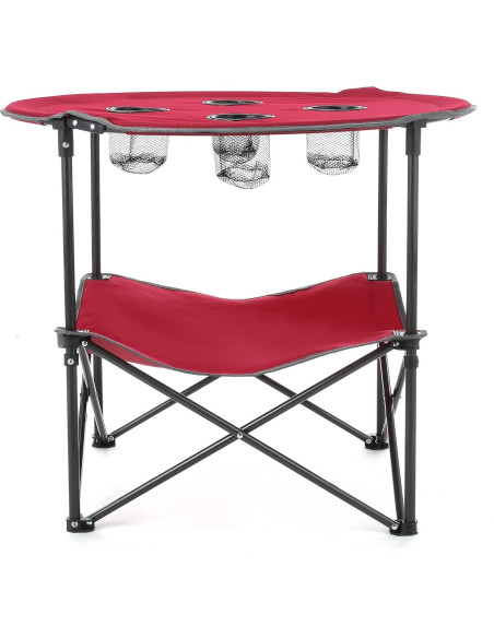 Mesa Plegable Circular ARROWHEAD 71cm 4 Soportes Tazas Mesa Plegable Circular ARROWHEAD 71cm 4 Soportes Tazas