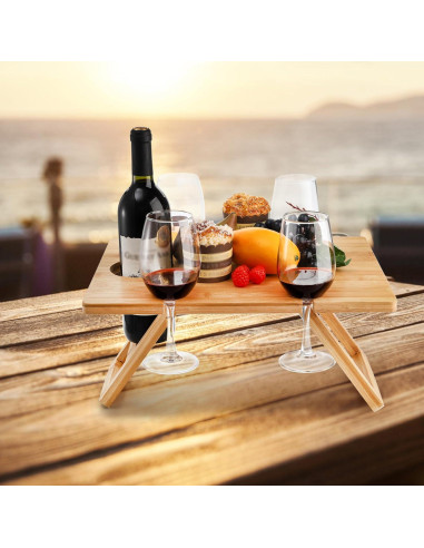Mesa de Picnic Plegable Youeon para Vino y Aperitivos