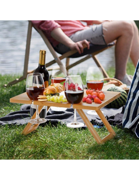 Mesa de Picnic Plegable Youeon para Vino y Aperitivos