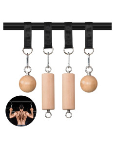 Agarraderas de Madera YCHLCHL para Entrenamiento de Fuerza