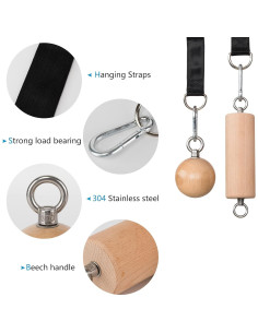 Agarraderas de Madera YCHLCHL para Entrenamiento de Fuerza 2