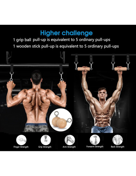 Agarraderas de Madera YCHLCHL para Entrenamiento de Fuerza