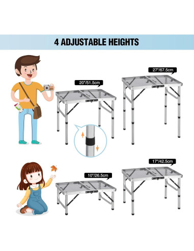 Mesa de Parrilla Plegable RedSwing 60x40cm Ajustable