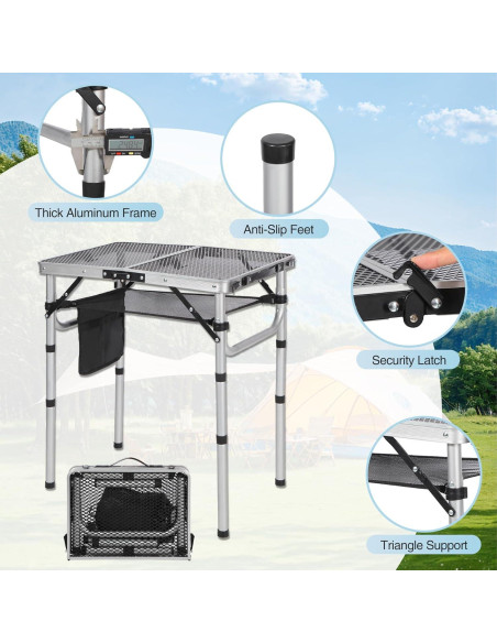 Mesa de Parrilla Plegable RedSwing 60x40cm Ajustable