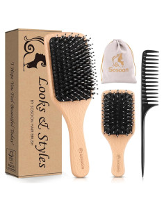Conjunto de Cepillos de Cerdas de Jabalí Sosoon - 4 Piezas