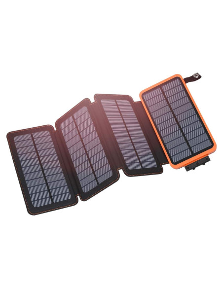 Cargador Solar Hiluckey 25000mAh con 4 Paneles Solares Cargador Solar Hiluckey 25000mAh con 4 Paneles Solares