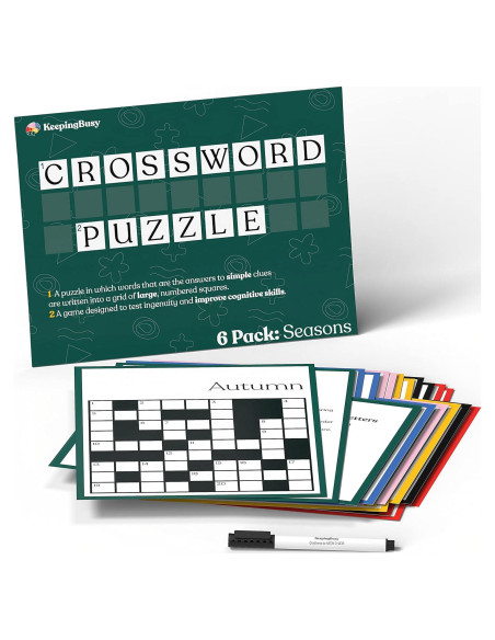 Crucigrama Reutilizable Manteniendo Ocupado para Adultos Mayores