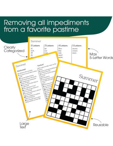 Crucigrama Reutilizable Manteniendo Ocupado para Adultos Mayores