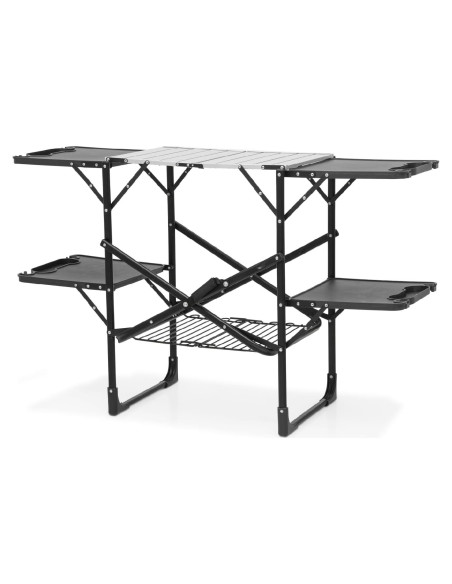 Mesa de Cocina Plegable Athena 132 cm con 4 Mesas Laterales