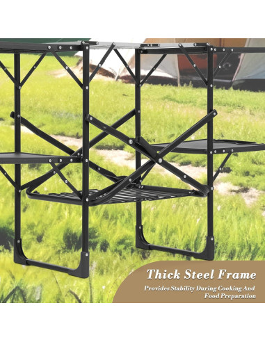 Mesa de Cocina Plegable Athena 132 cm con 4 Mesas Laterales