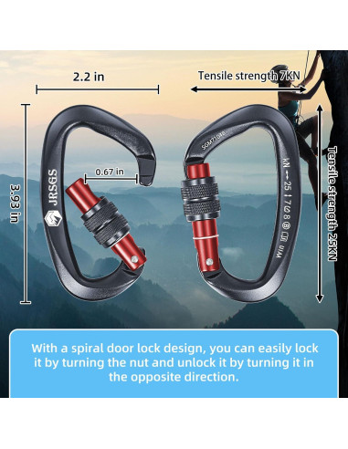 Carabineras de Escalada JRSGS SGM7104B 25kN 4Pcs