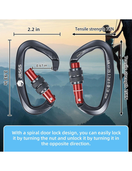 Carabineras de Escalada JRSGS SGM7104B 25kN 4Pcs
