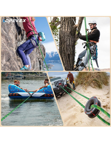 Cuerda de Escalada Lopevex 150 m Verde Trenzada de Poliéster