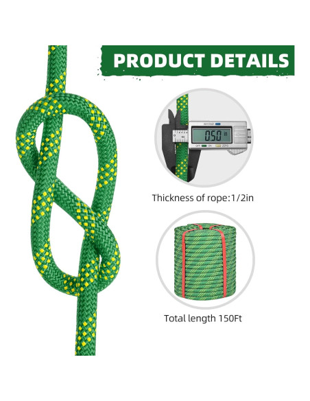 Cuerda de Escalada Lopevex 150 m Verde Trenzada de Poliéster