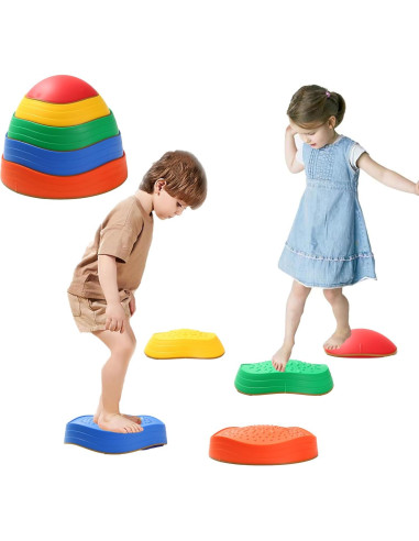Piedras de Equilibrio Juoe 5Pcs Antideslizantes Multicolor