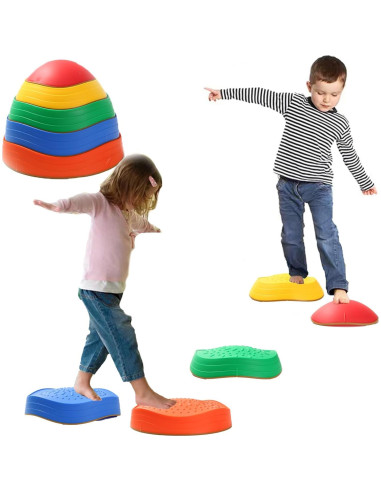 Piedras de Equilibrio Juoe 5Pcs Antideslizantes Multicolor
