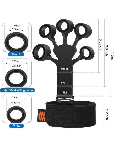 Entrenador de Fuerza de Agarre Btfsoul - Ejercitador de Dedos