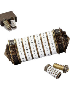 Cryptex Código Da Vinci Mini Caja Rompecabezas Metal Blanco 2