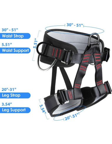 Cinturón de Escalada HandAcc Profesional 0.91 kg 300KG