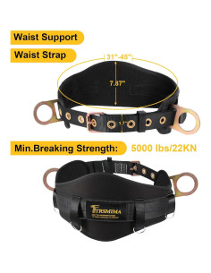 Arnés de Seguridad TRSMIMA Cinturón Escalada Negro Ajustable 2