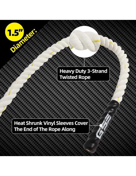 Cuerda de Escalada GSE 4,57 m de Poliester para Ejercicio