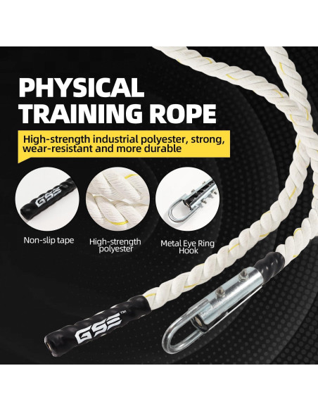 Cuerda de Escalada GSE 4,57 m de Poliester para Ejercicio