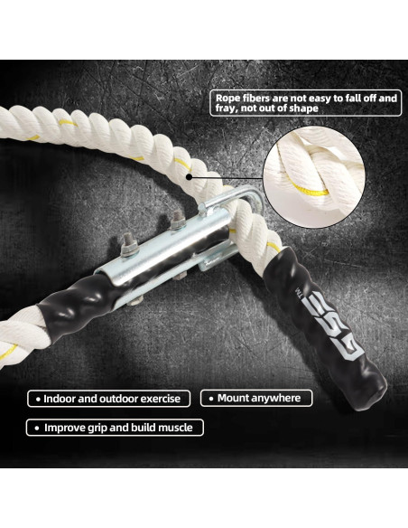 Cuerda de Escalada GSE 4,57 m de Poliester para Ejercicio