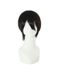 Peluca Corto Recto 30 cm MapofBeauty para Hombre (Negro)