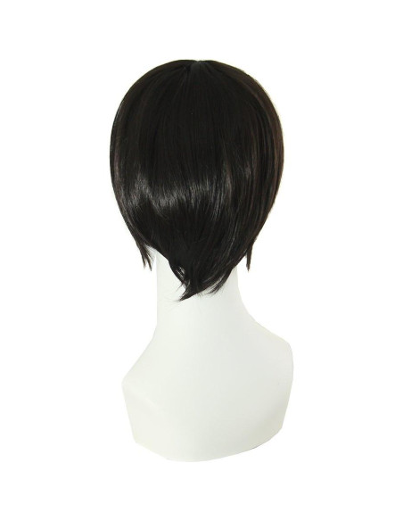 Peluca Corto Recto 30 cm MapofBeauty para Hombre (Negro)